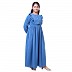 Umbrella abaya with frills- French Blue